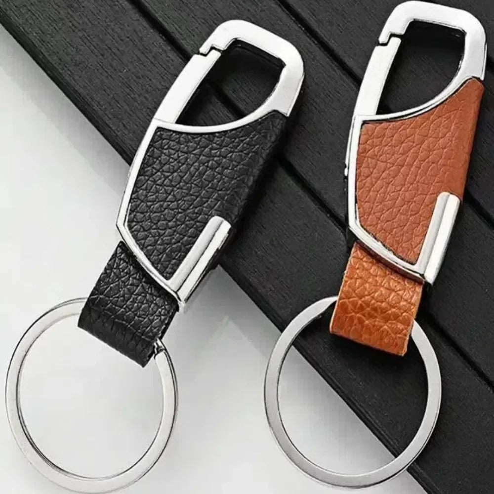Personalized Leather Splicing Waist Hanging Car Keychain