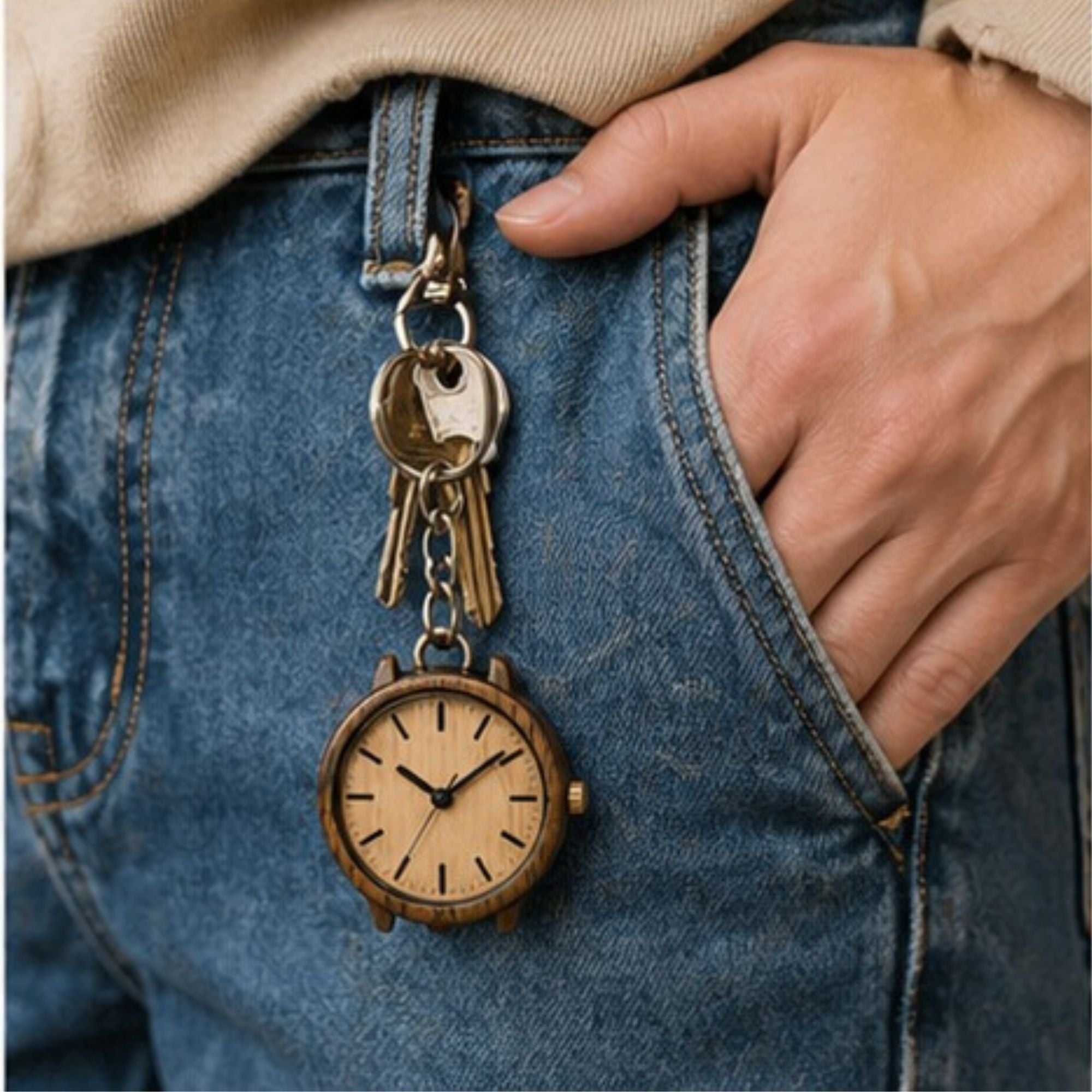 Wooden Watch Keychain